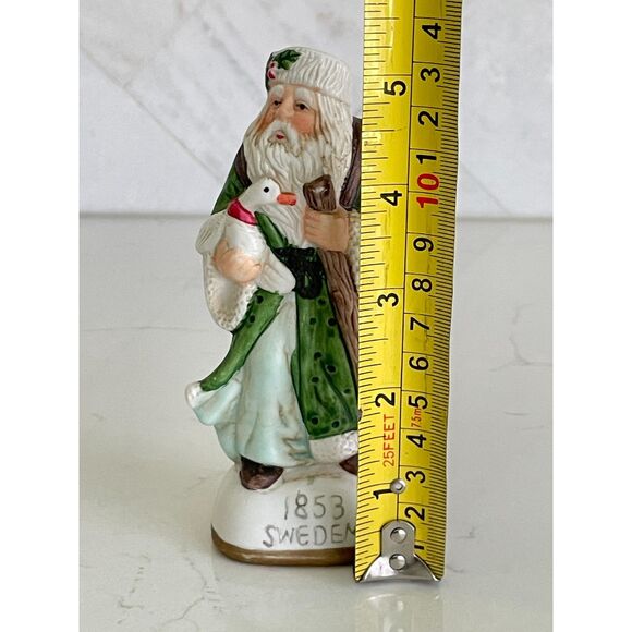 Vintage 1980s Porcelain Old World Sweden Santa Collectible Figurine with Box 5" - Picture 10 of 11